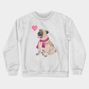 Watercolour Pug Crewneck Sweatshirt